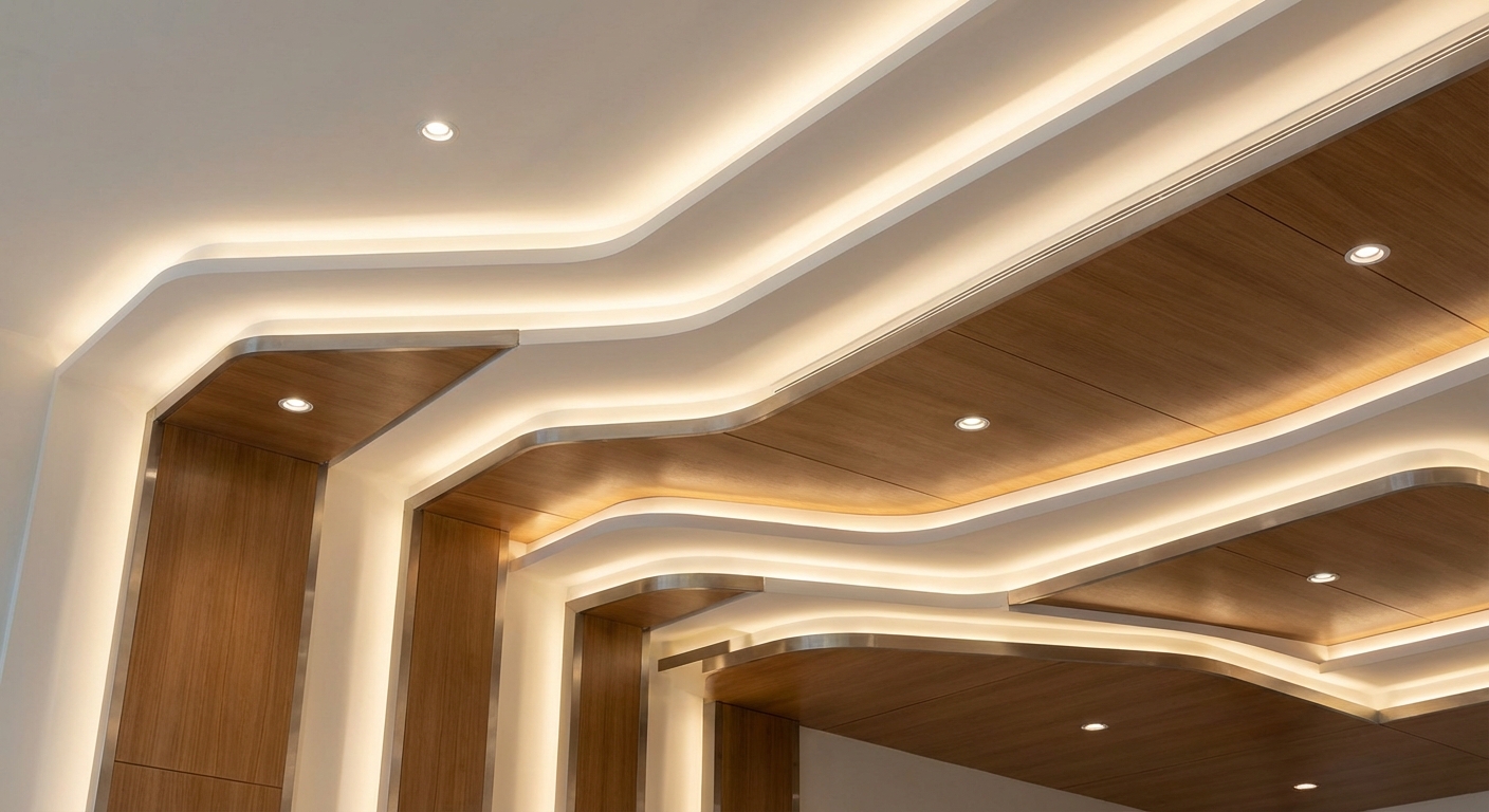 Trodelni kaskadni plafon